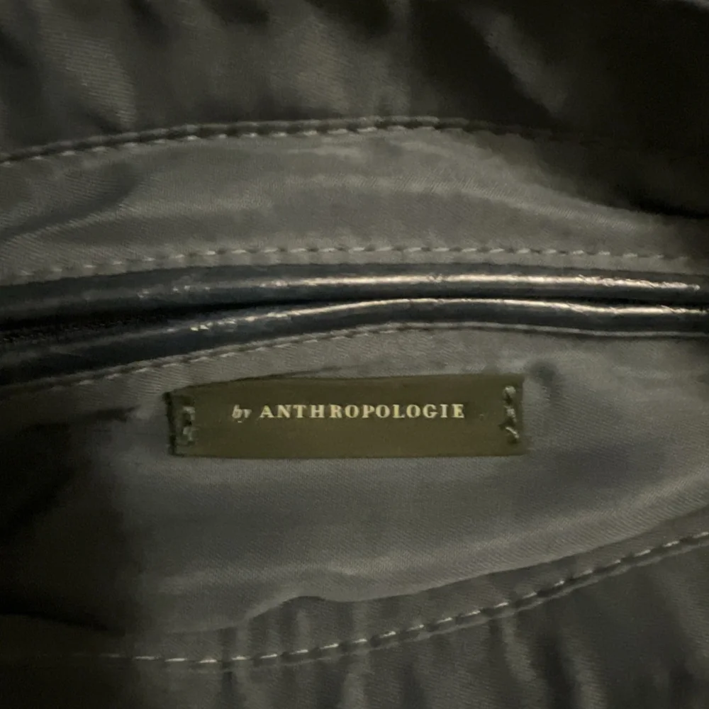 Anthropologie Suede Rope Strap Shoulder Bag | Slate Blue | Vintage Y2K Boho Bag - Picture 5 of 7